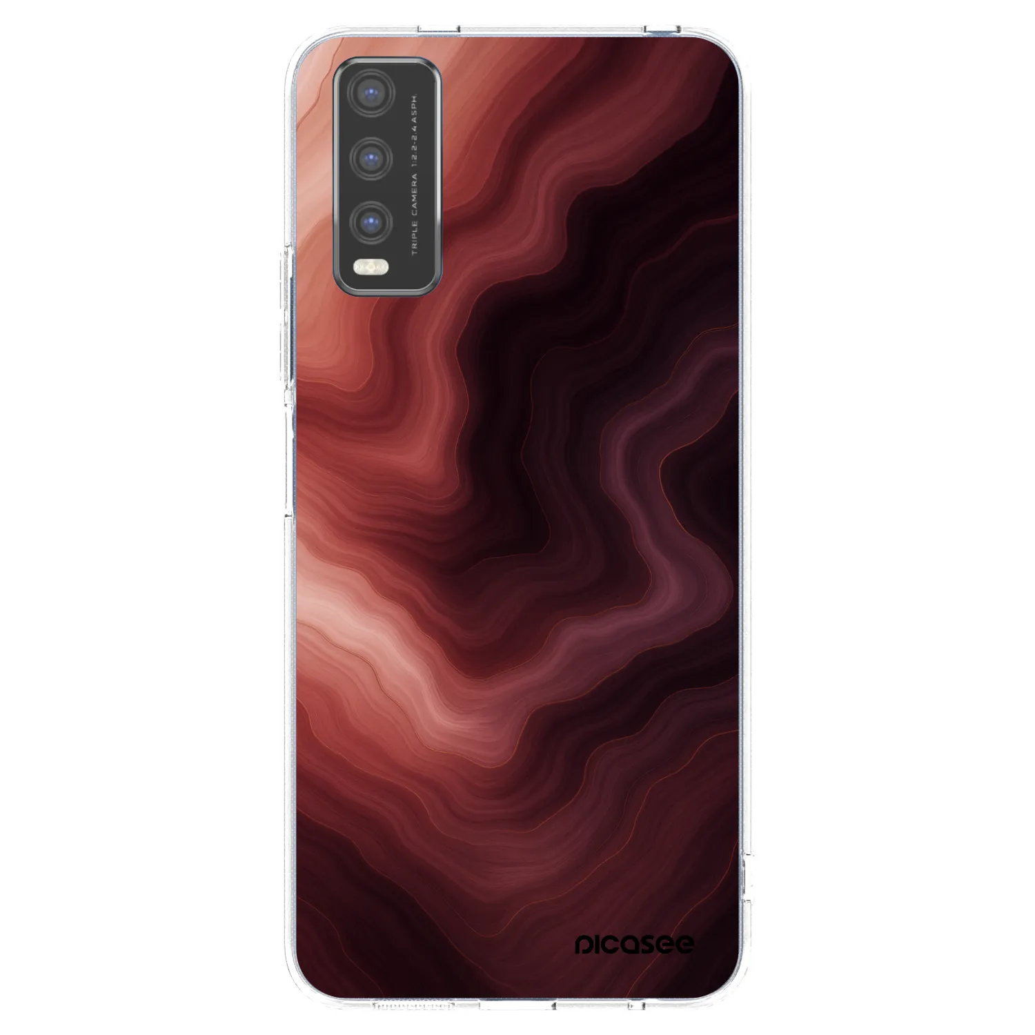 Picasee Vivo Y20s Hülle - Transparentes Silikon - Rouge
