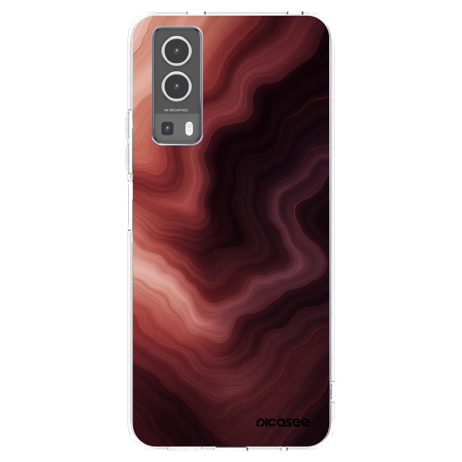 Picasee Vivo Y72 5G Hülle - Transparentes Silikon - Rouge