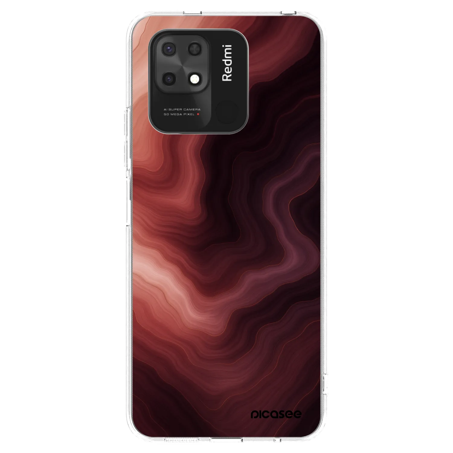 Picasee Xiaomi Redmi 10C Hülle - Transparentes Silikon - Rouge