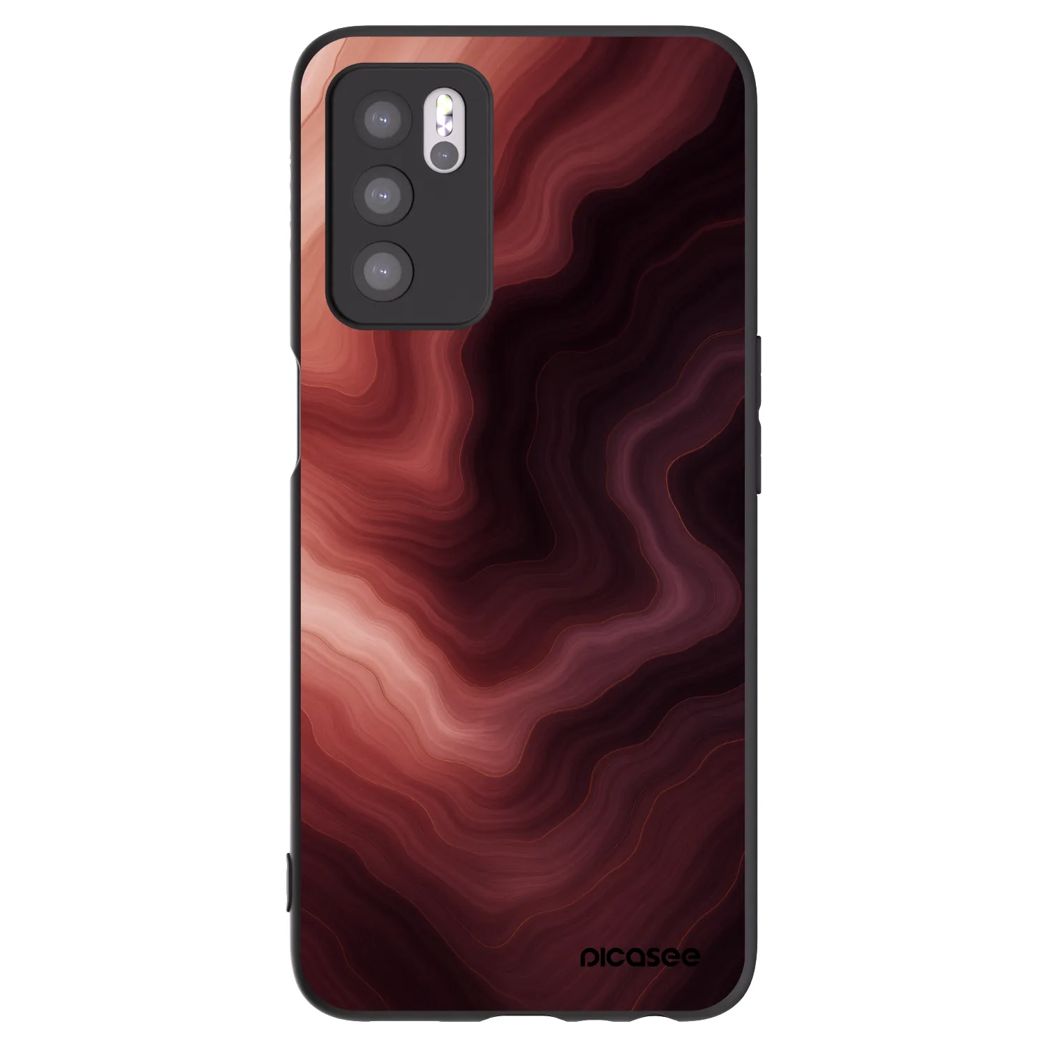 Picasee OPPO A16s Hülle - Schwarzes Silikon - Rouge