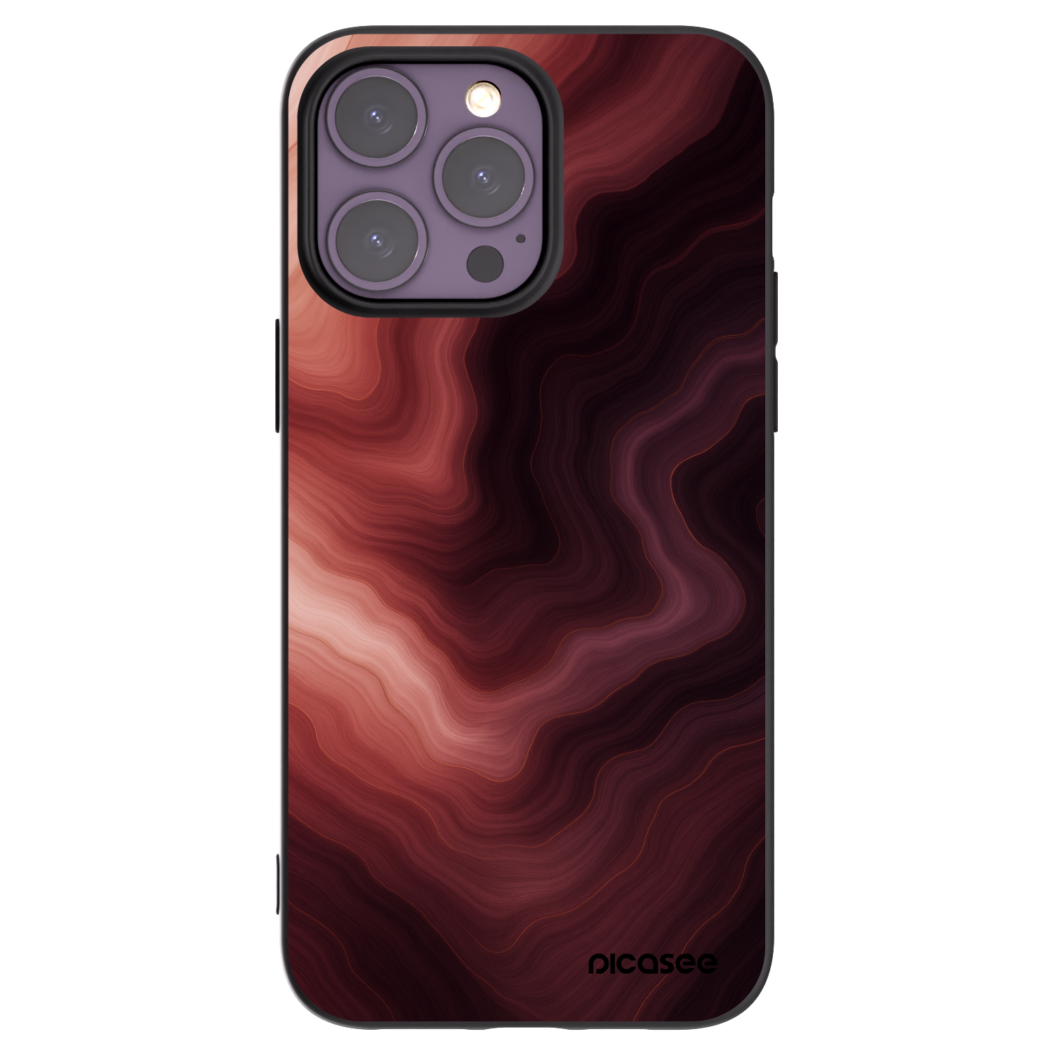 Picasee Apple iPhone 14 Pro Max Hülle - Schwarzes Silikon - Rouge