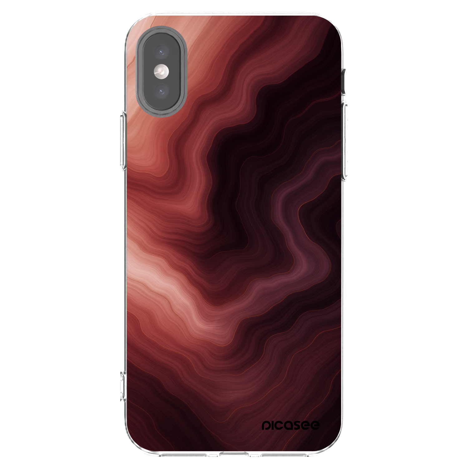 Picasee Apple iPhone X/XS Hülle - Transparentes Silikon - Rouge