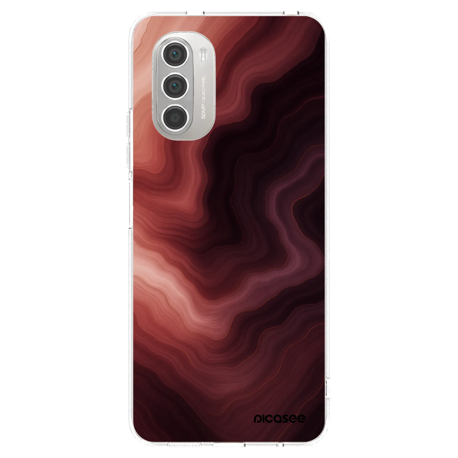 Picasee Motorola Moto G51 Hülle - Transparentes Silikon - Rouge