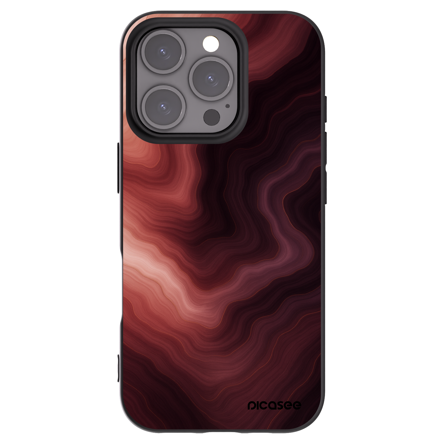 Picasee Apple iPhone 16 Pro Hülle - Schwarzes Silikon - Rouge