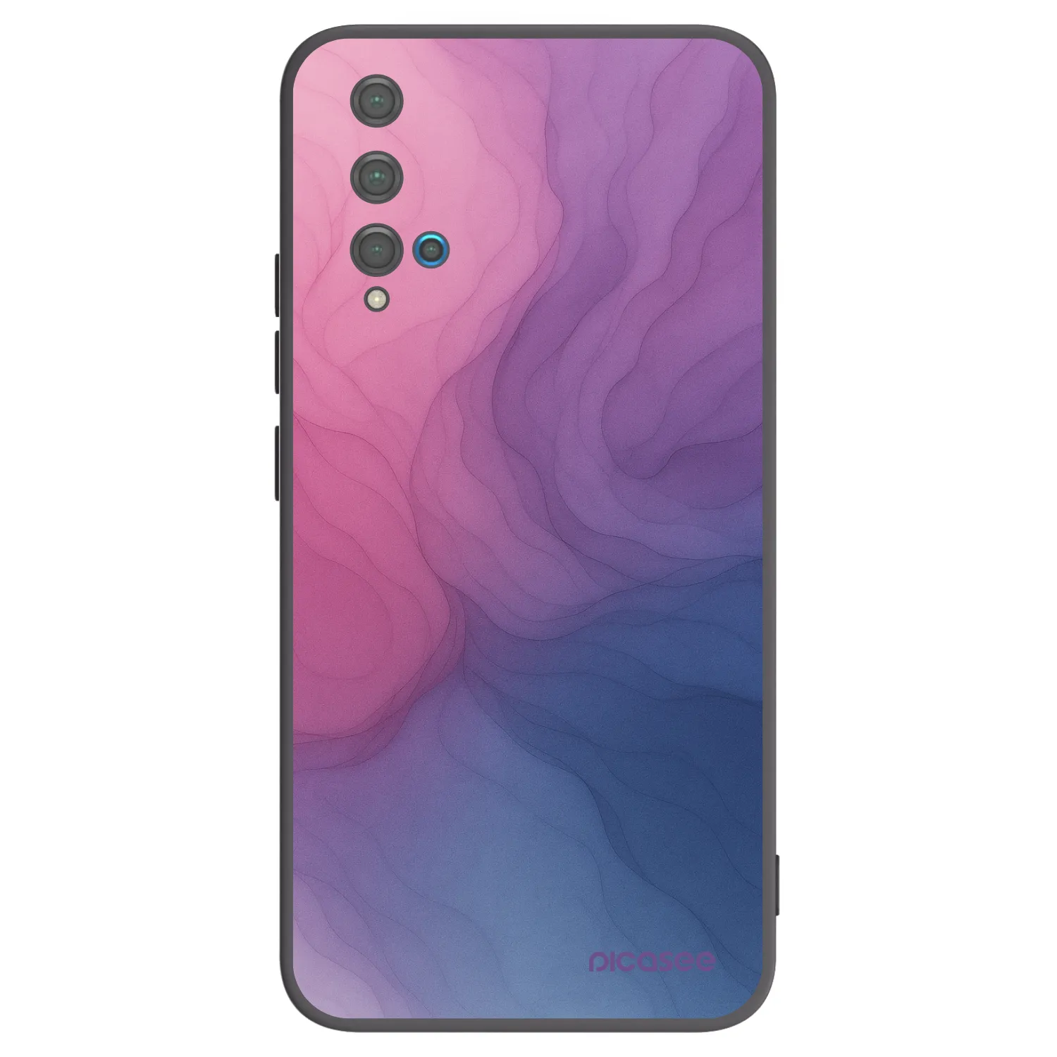 Picasee Huawei Nova 5T Hülle - Schwarzes Silikon - Silk