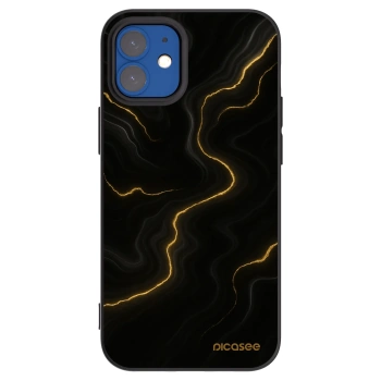 Picasee Apple iPhone 12 mini Hülle - Schwarzes Silikon - Thunder