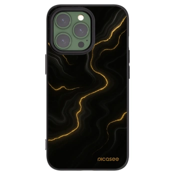 Picasee Apple iPhone 13 Pro Hülle - Schwarzes Silikon - Thunder