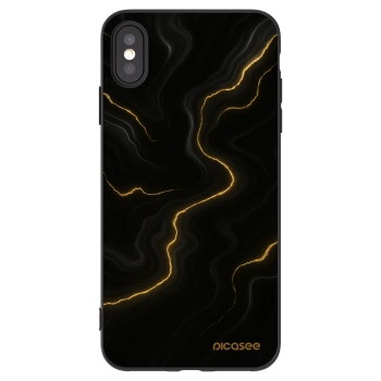 Picasee Apple iPhone XS Max Hülle - Schwarzes Silikon - Thunder