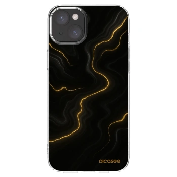Picasee Apple iPhone 15 Plus Hülle - Transparentes Silikon - Thunder