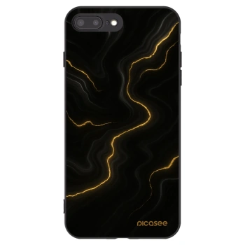 Picasee Apple iPhone 8 Plus Hülle - Schwarzes Silikon - Thunder