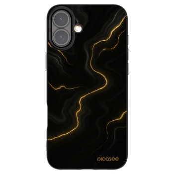 Picasee Apple iPhone 16 Plus Hülle - Schwarzes Silikon - Thunder