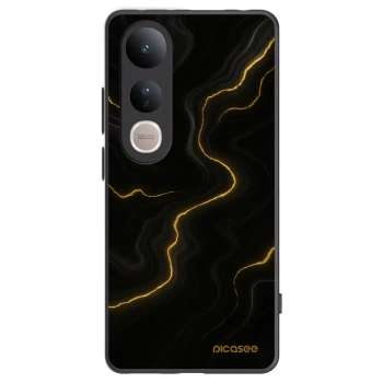 Picasee Vivo V50 Lite 5G Hülle - Schwarzes Silikon - Thunder