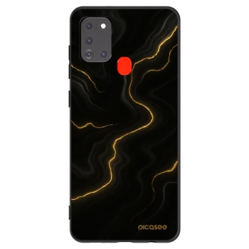 Picasee Samsung Galaxy A21s Hülle - Schwarzes Silikon - Thunder