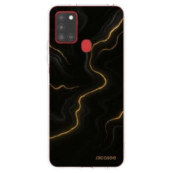 Picasee Samsung Galaxy A21s Hülle - Transparentes Silikon - Thunder
