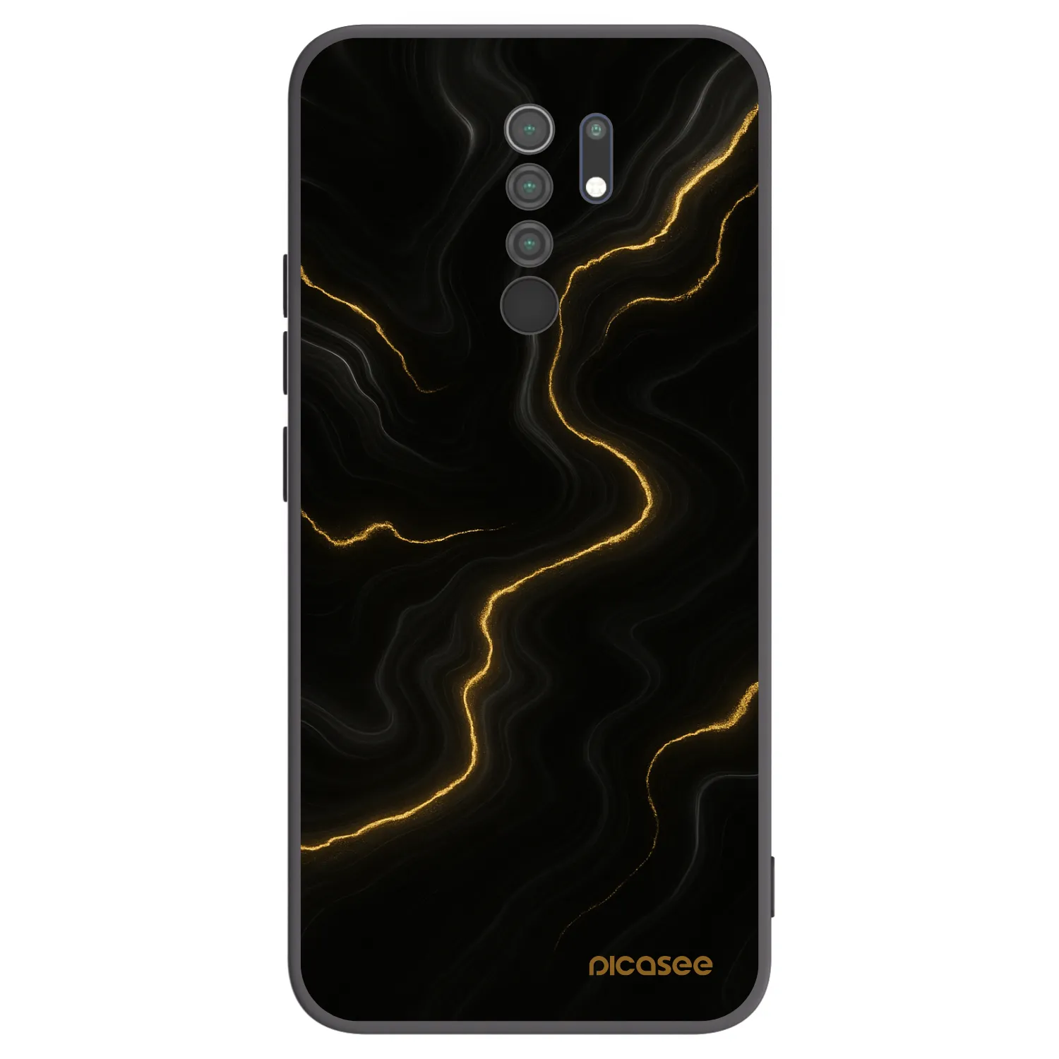 Picasee Xiaomi Redmi 9 Hülle - Schwarzes Silikon - Thunder