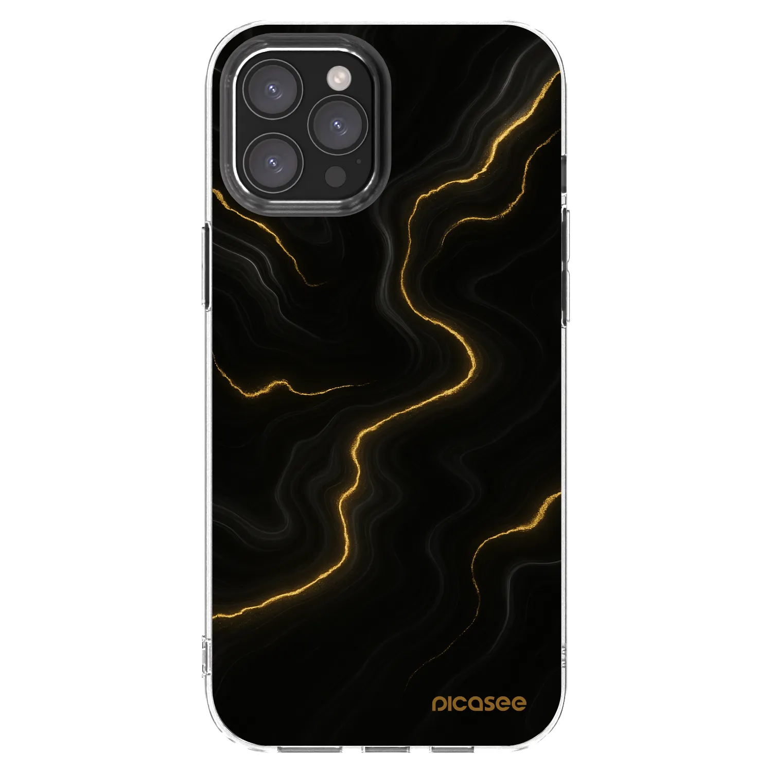 Picasee Apple iPhone 12 Pro Max Hülle - Transparentes Silikon - Thunder