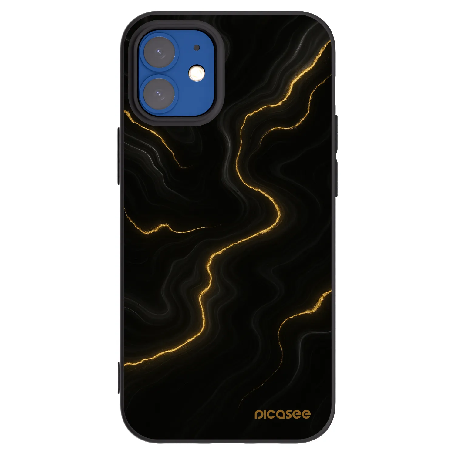 Picasee Apple iPhone 12 mini Hülle - Schwarzes Silikon - Thunder