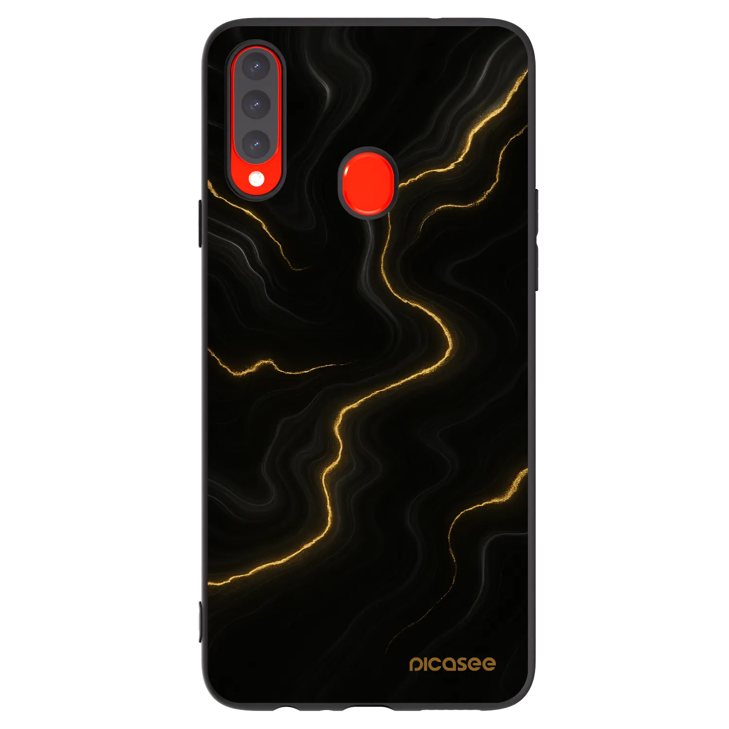 Picasee Samsung Galaxy A20s Hülle - Schwarzes Silikon - Thunder