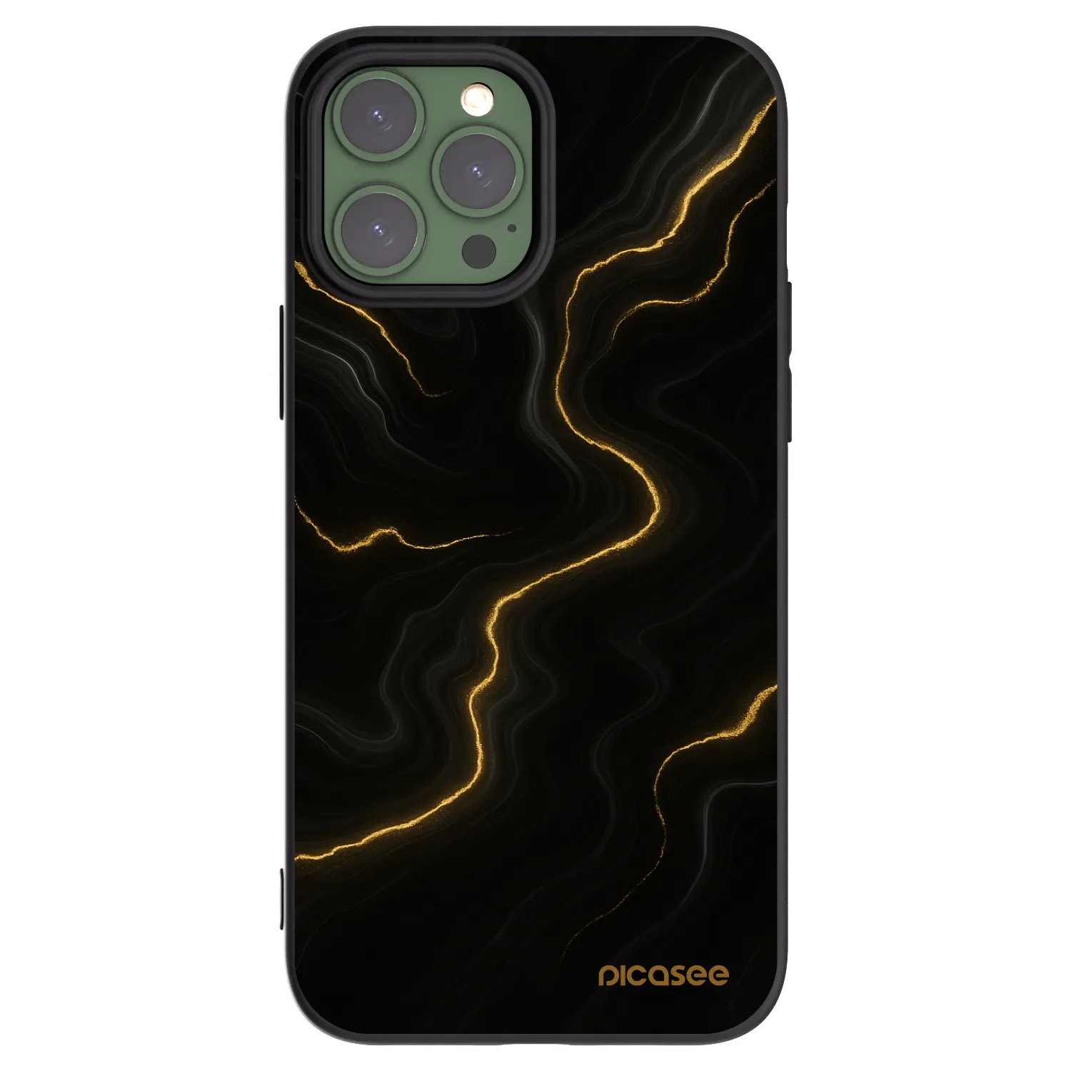 Picasee Apple iPhone 13 Pro Max Hülle - Schwarzes Silikon - Thunder