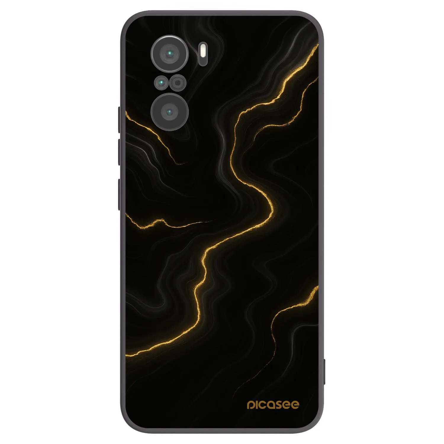 Picasee Xiaomi Poco F3 Hülle - Schwarzes Silikon - Thunder