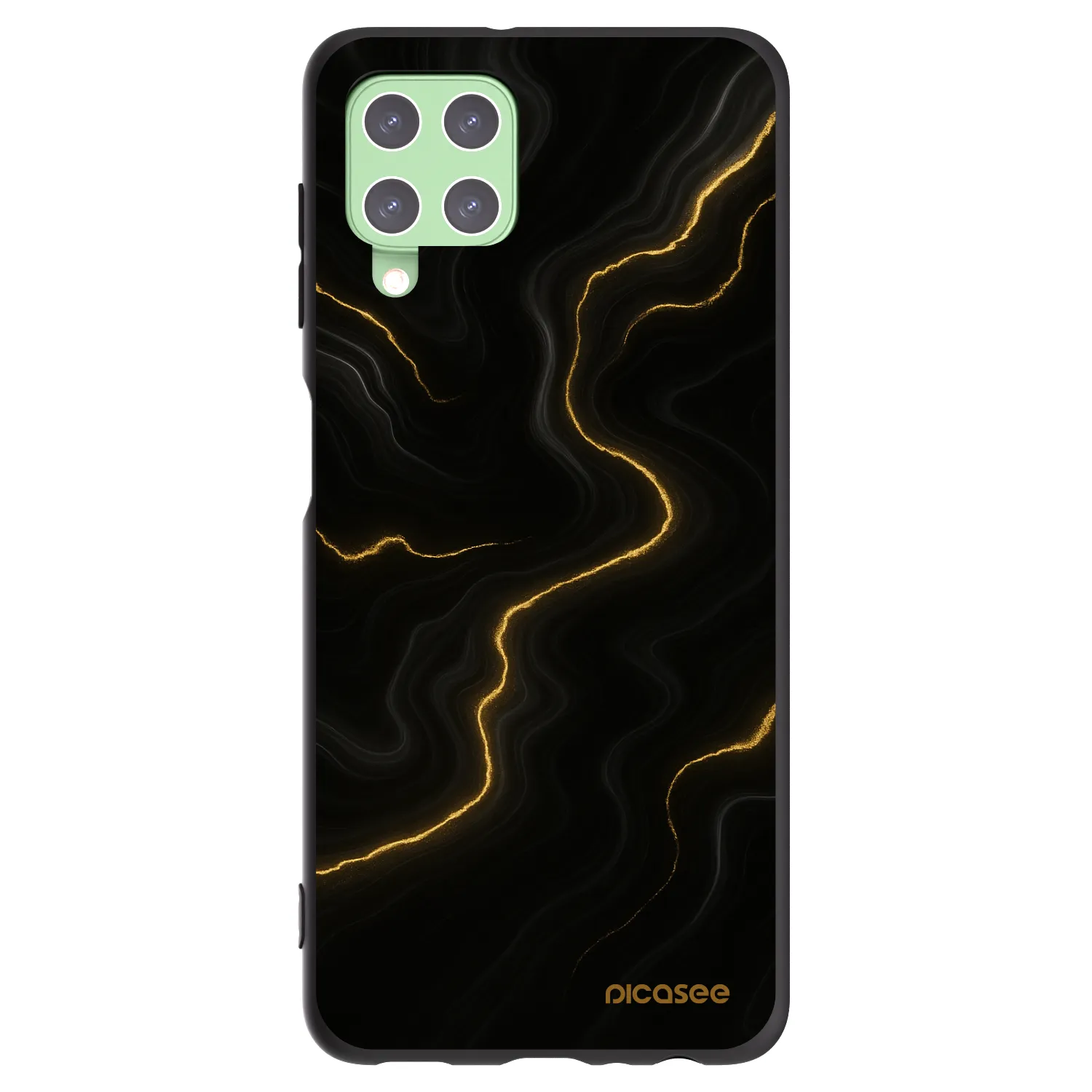 Picasee Samsung Galaxy A22 A225F 4G Hülle - Schwarzes Silikon - Thunder