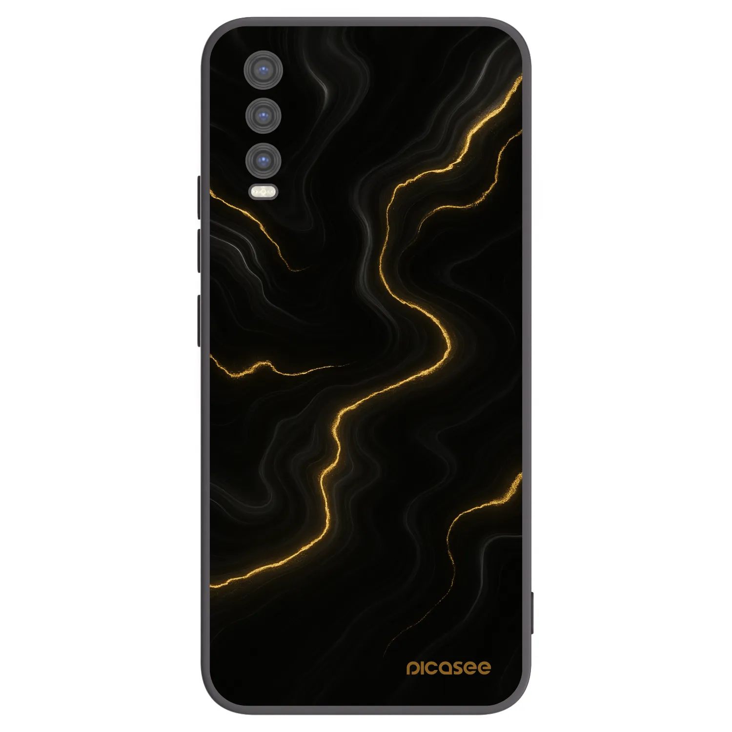 Picasee Vivo Y20s Hülle - Schwarzes Silikon - Thunder