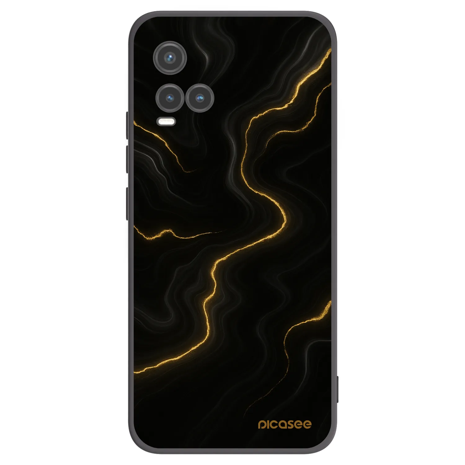 Picasee Vivo Y33s Hülle - Schwarzes Silikon - Thunder