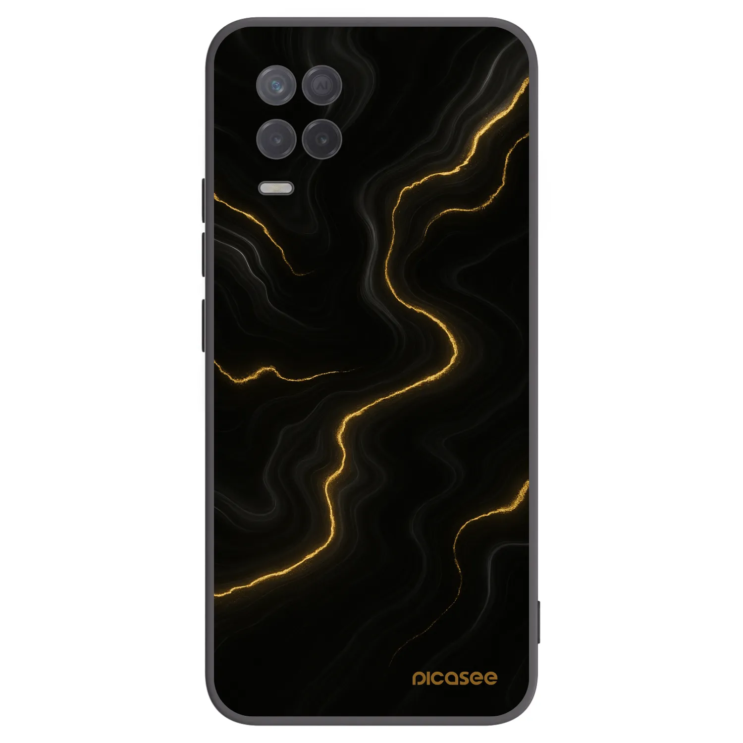Picasee Realme 8 5G Hülle - Schwarzes Silikon - Thunder