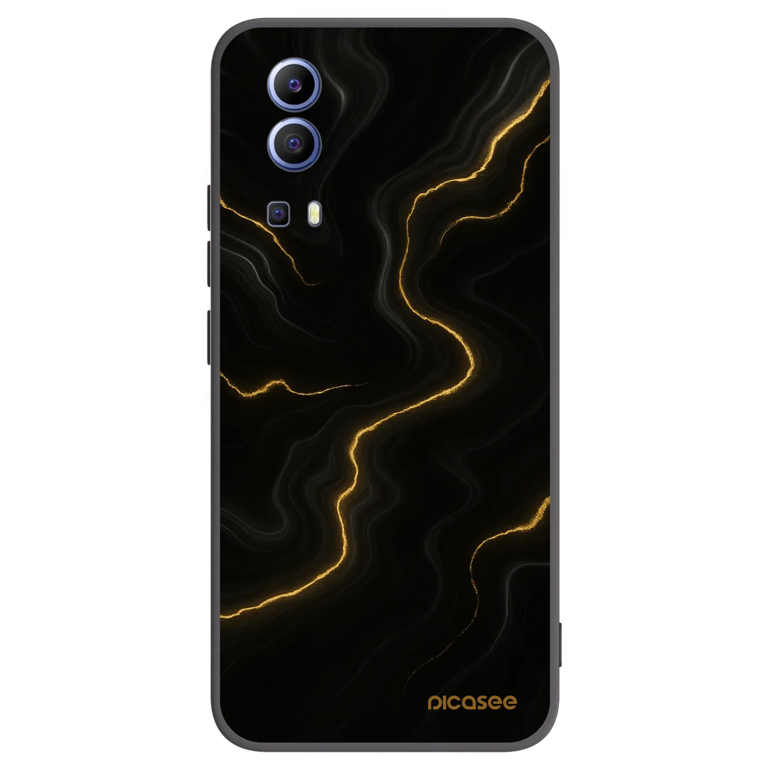 Picasee Vivo Y52 5G Hülle - Schwarzes Silikon - Thunder