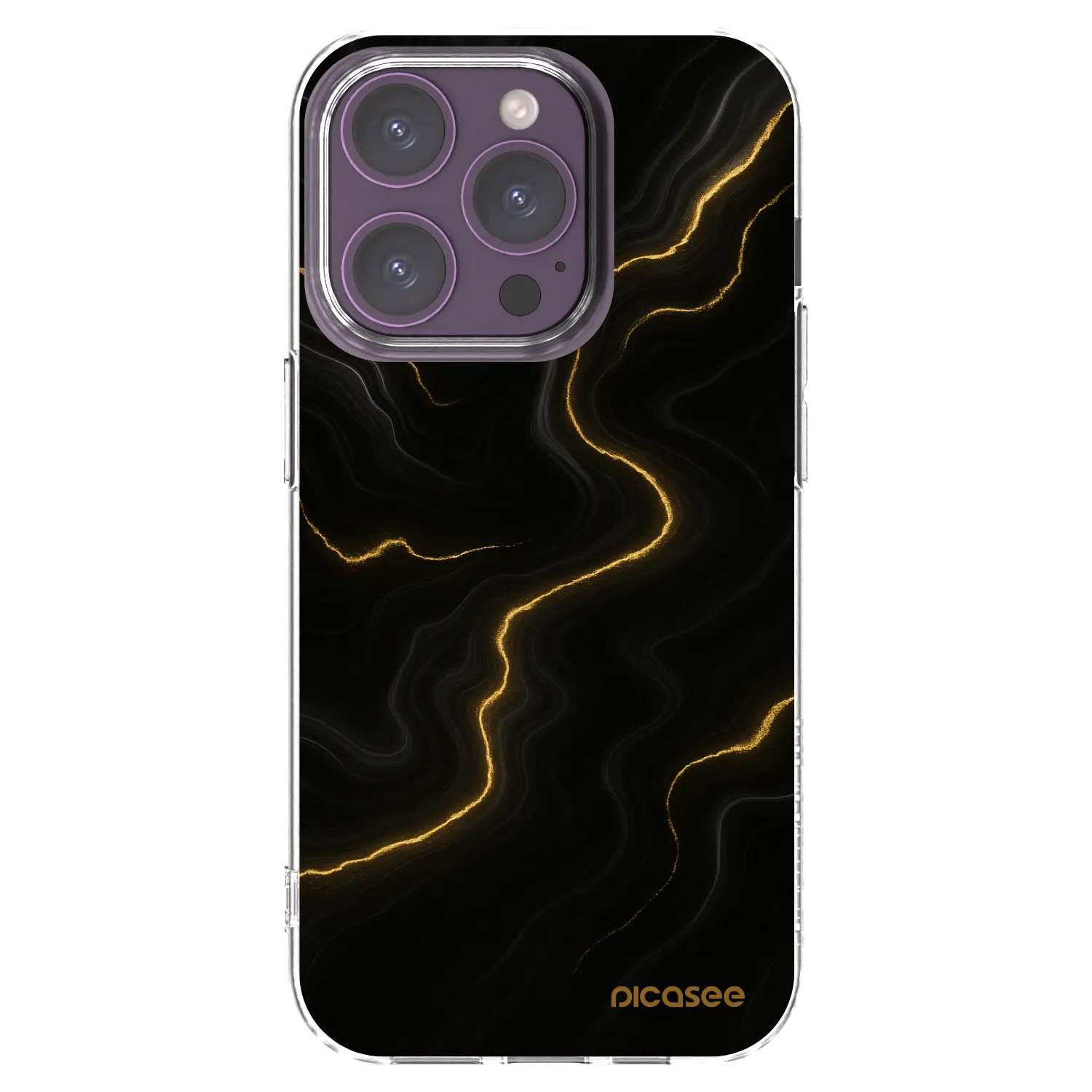 Picasee Apple iPhone 14 Pro Hülle - Transparentes Silikon - Thunder