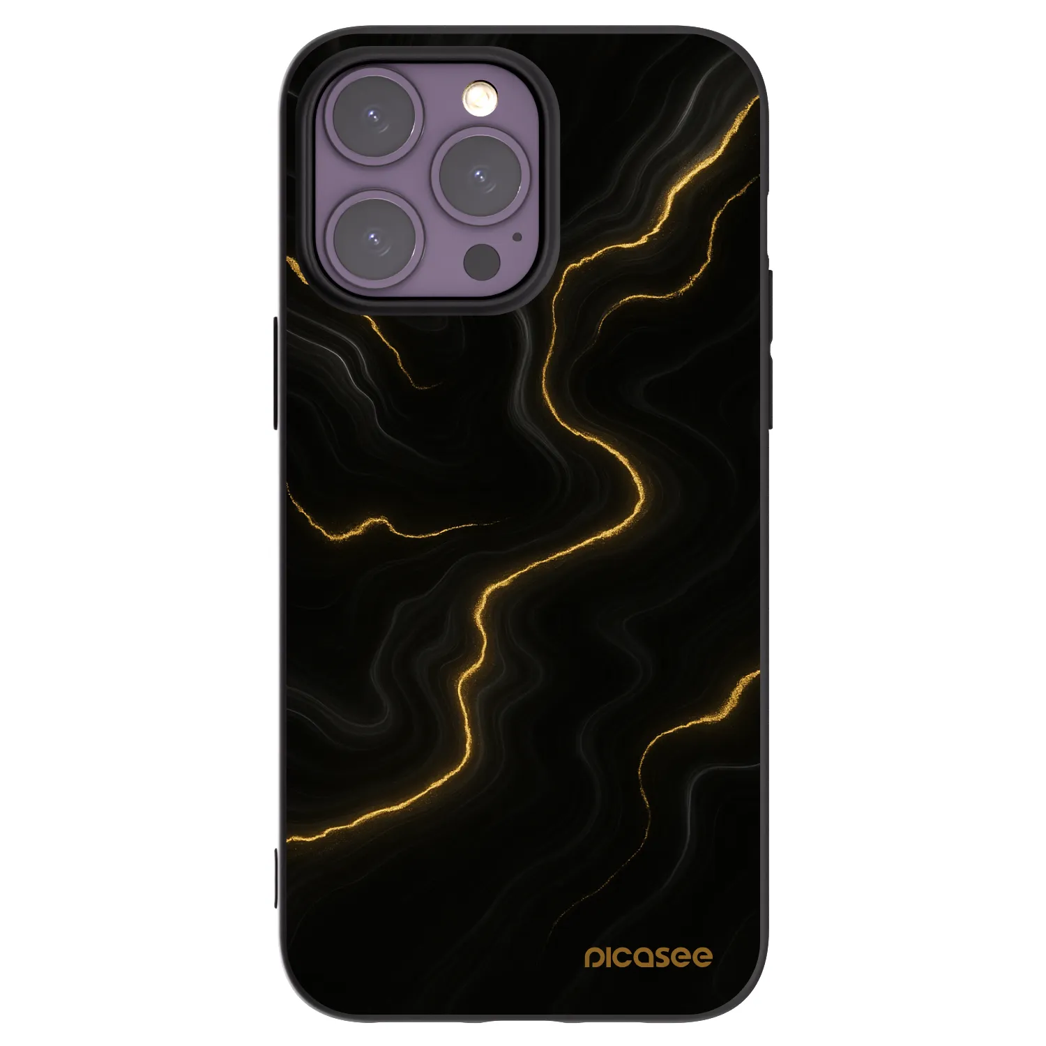 Picasee Apple iPhone 14 Pro Max Hülle - Schwarzes Silikon - Thunder
