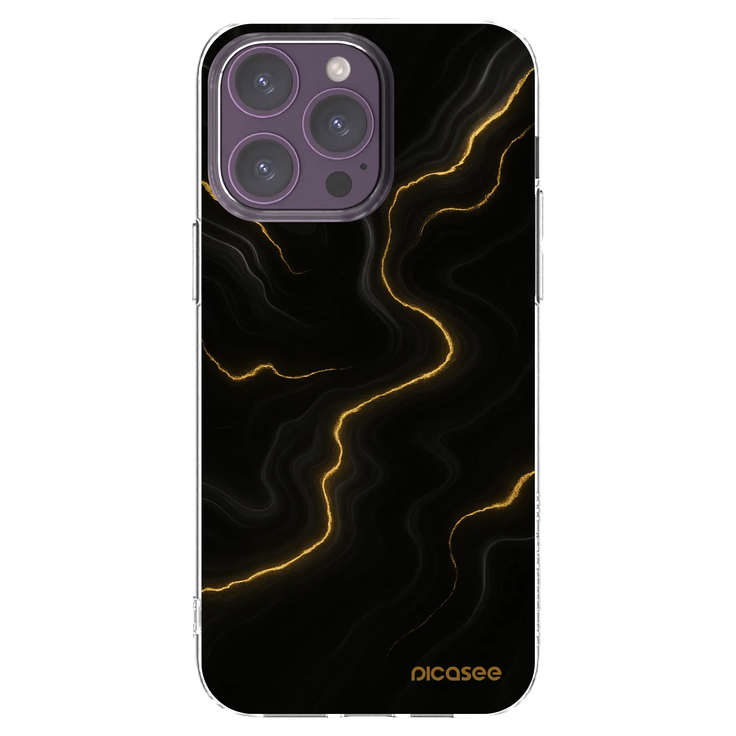 Picasee Apple iPhone 14 Pro Max Hülle - Transparentes Silikon - Thunder