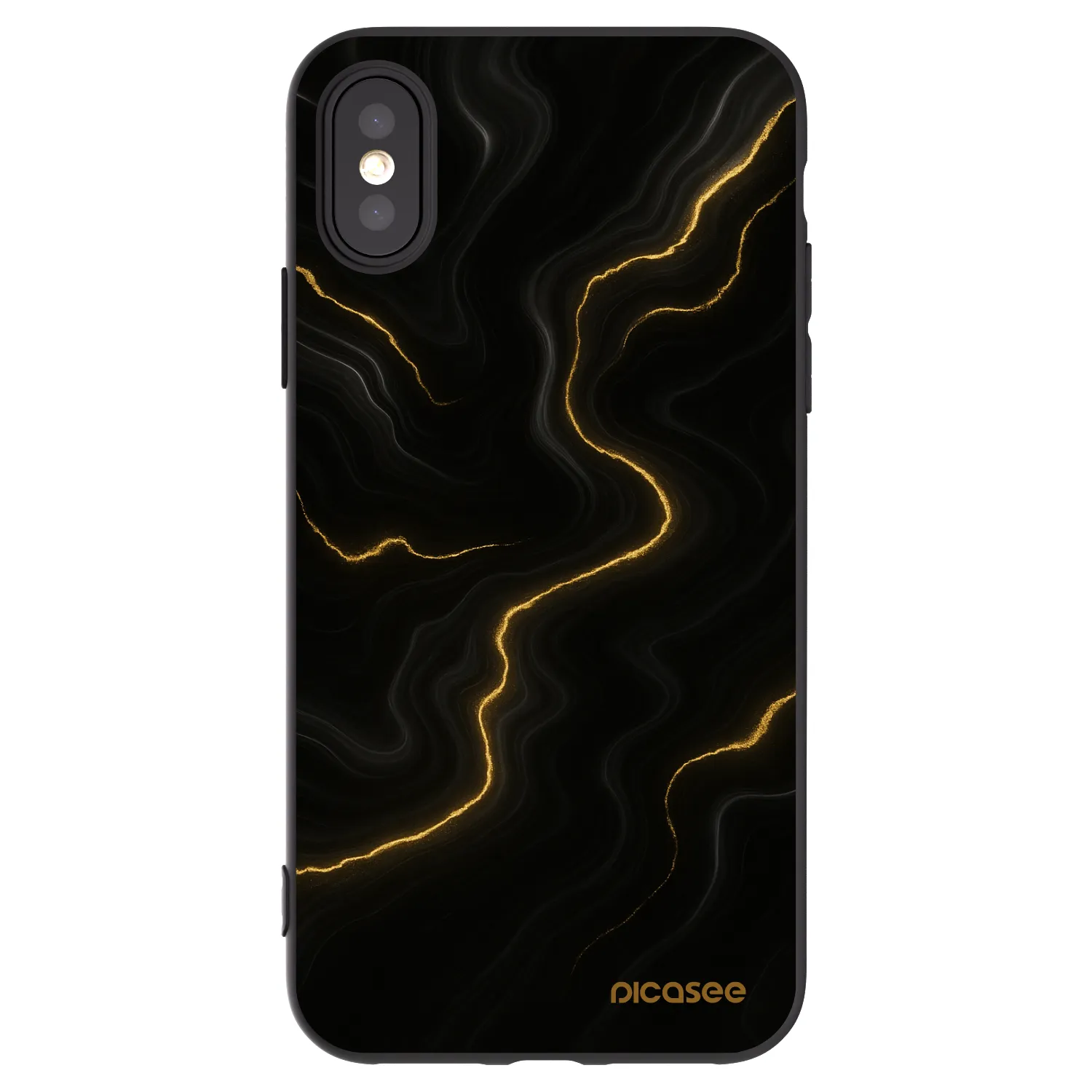Picasee Apple iPhone X/XS Hülle - Schwarzes Silikon - Thunder