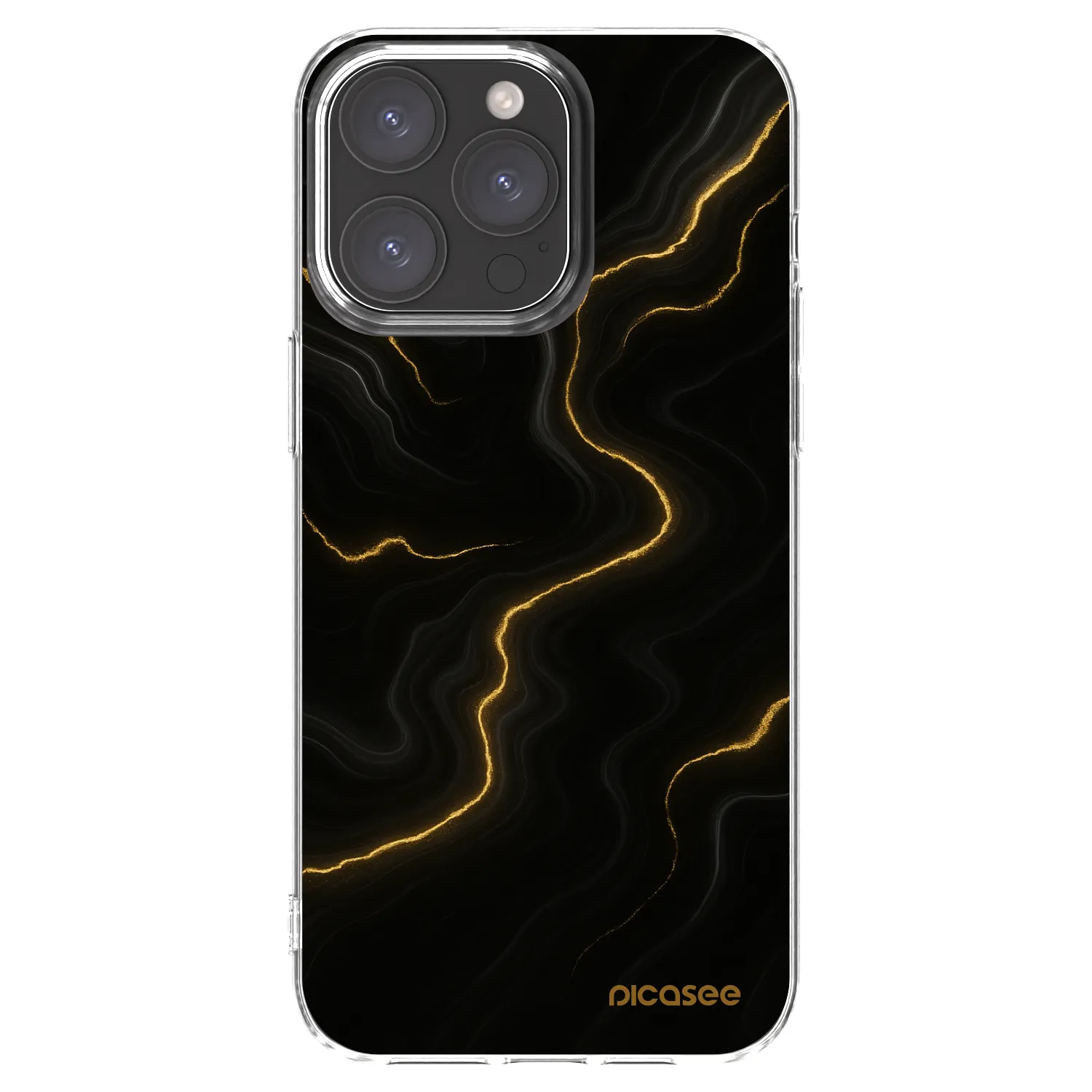 Picasee Apple iPhone 15 Pro Max Hülle - Transparentes Silikon - Thunder
