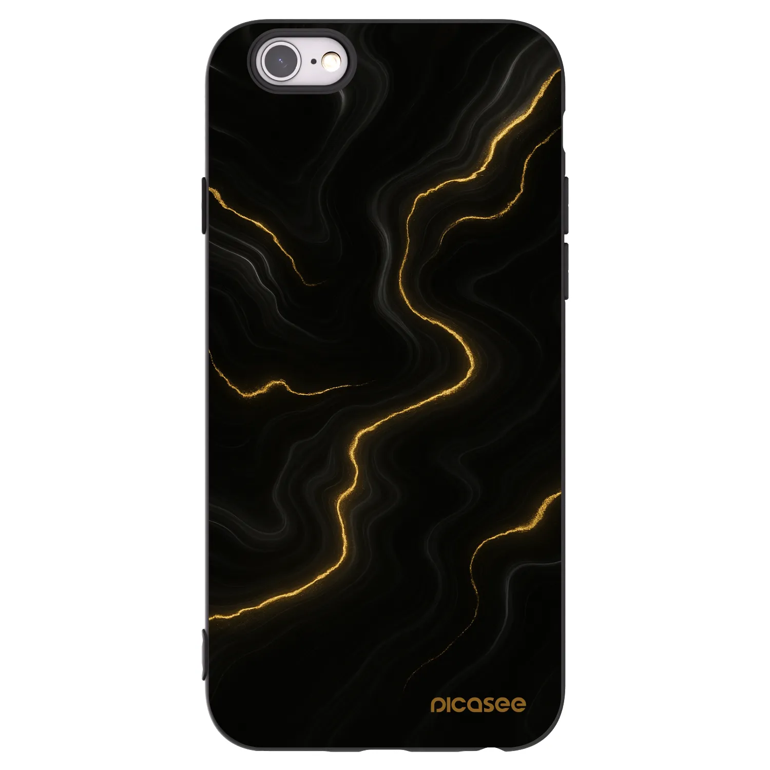 Picasee Apple iPhone 6/6S Hülle - Schwarzes Silikon - Thunder