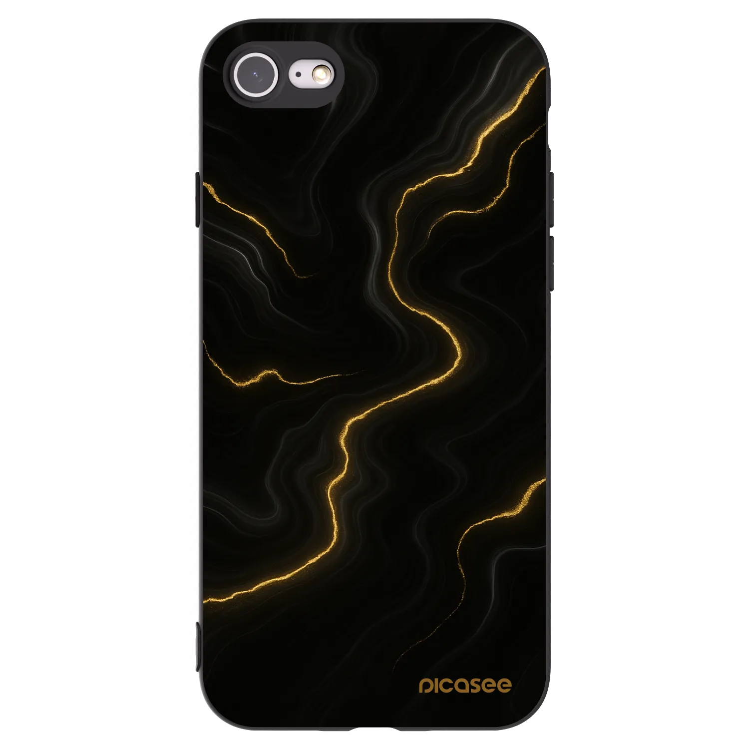 Picasee Apple iPhone 7 Hülle - Schwarzes Silikon - Thunder
