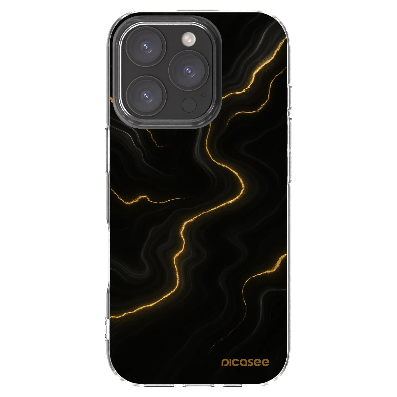 Picasee Apple iPhone 16 Pro Hülle - Transparentes Silikon - Thunder
