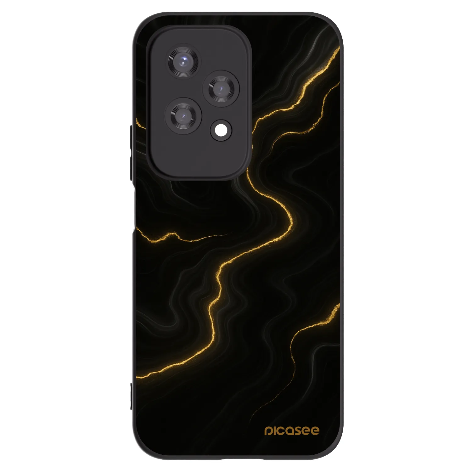 Picasee Honor 200 Lite Hülle - Schwarzes Silikon - Thunder