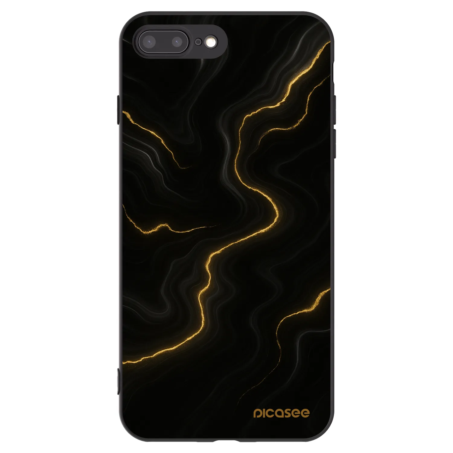 Picasee Apple iPhone 8 Plus Hülle - Schwarzes Silikon - Thunder