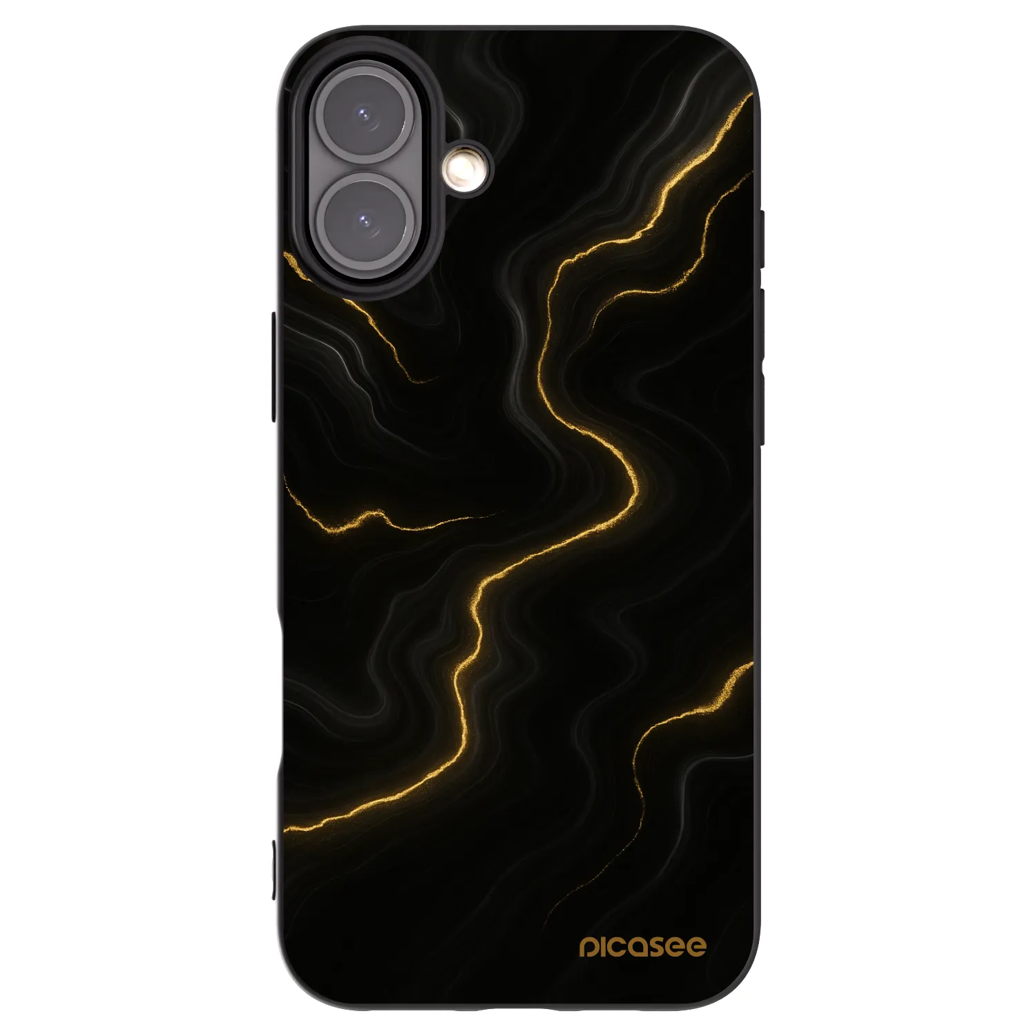 Picasee Apple iPhone 16 Plus Hülle - Schwarzes Silikon - Thunder