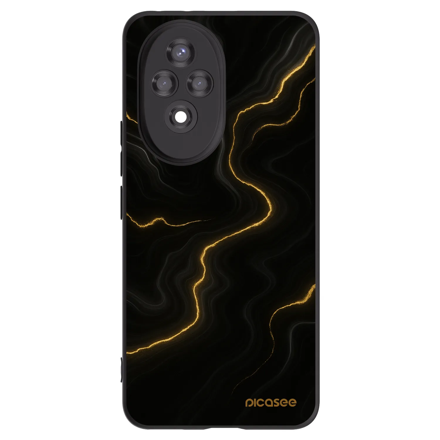 Picasee Honor 200 Pro 5G Hülle - Schwarzes Silikon - Thunder