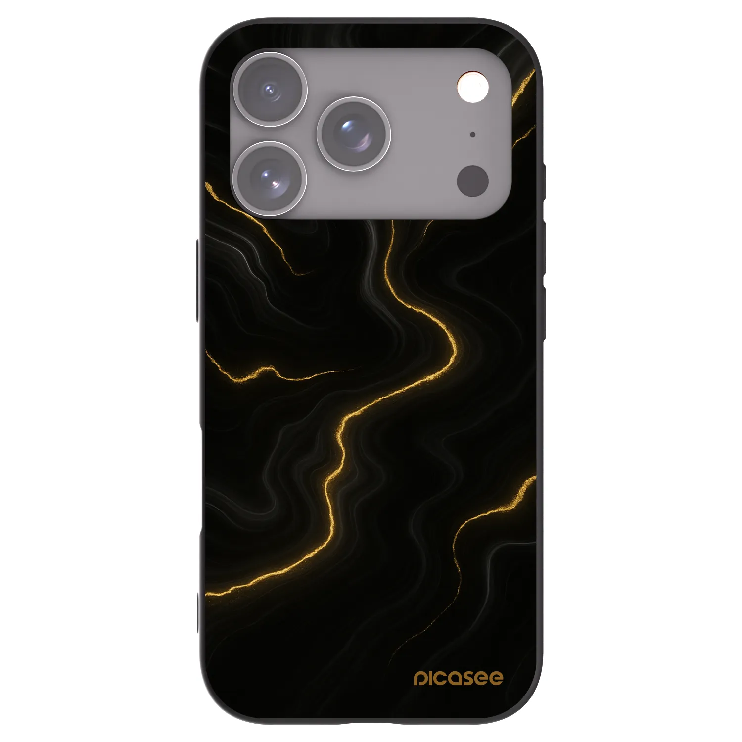 Picasee Apple iPhone 17 Pro Hülle - Schwarzes Silikon - Thunder