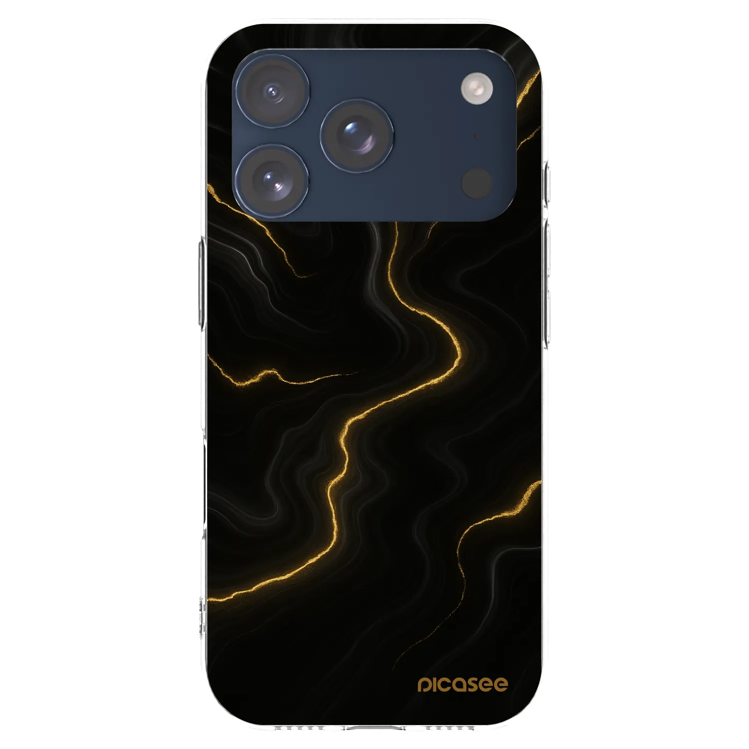 Picasee Apple iPhone 17 Pro Hülle - Transparentes Silikon - Thunder