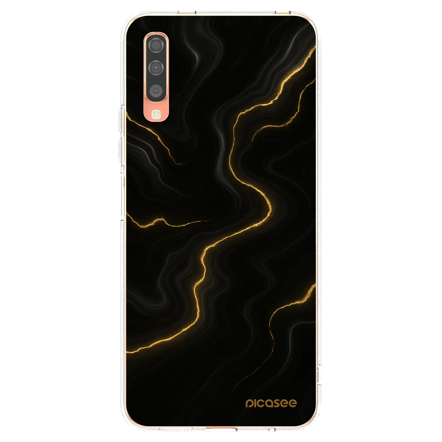 Picasee Samsung Galaxy A70 A705F Hülle - Transparentes Silikon - Thunder