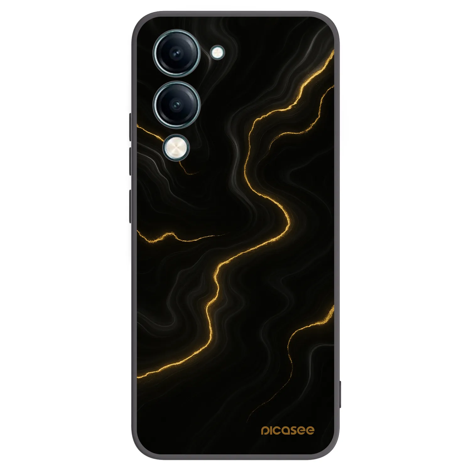 Picasee Vivo Y29s 5G Hülle - Schwarzes Silikon - Thunder