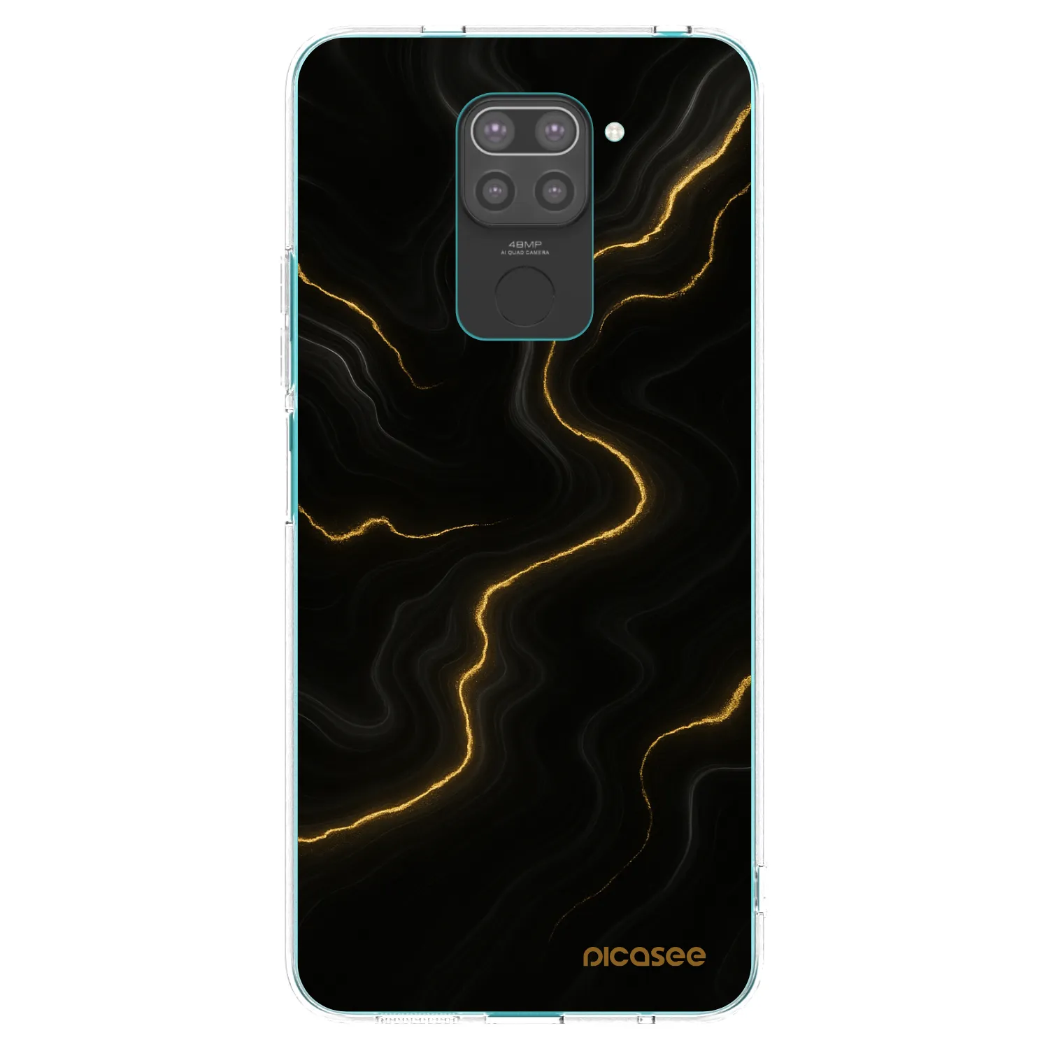 Picasee Xiaomi Redmi Note 9 Hülle - Schwarzes Silikon - Thunder