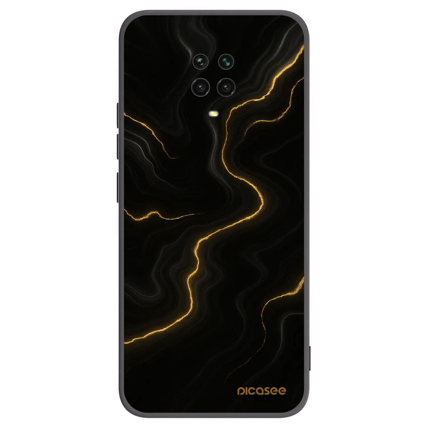 Picasee Xiaomi Redmi Note 9S Hülle - Schwarzes Silikon - Thunder