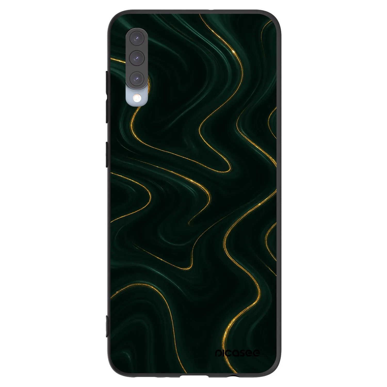 Picasee Samsung Galaxy A70 A705F Hülle - Schwarzes Silikon - Vawes