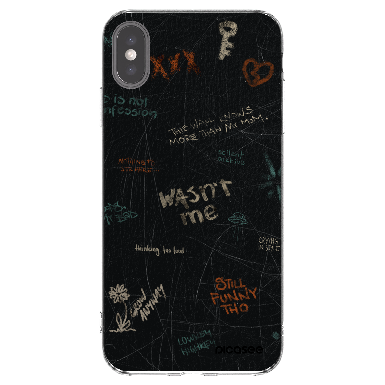 Picasee Apple iPhone XS Max Hülle - Transparentes Silikon - CONFESSION