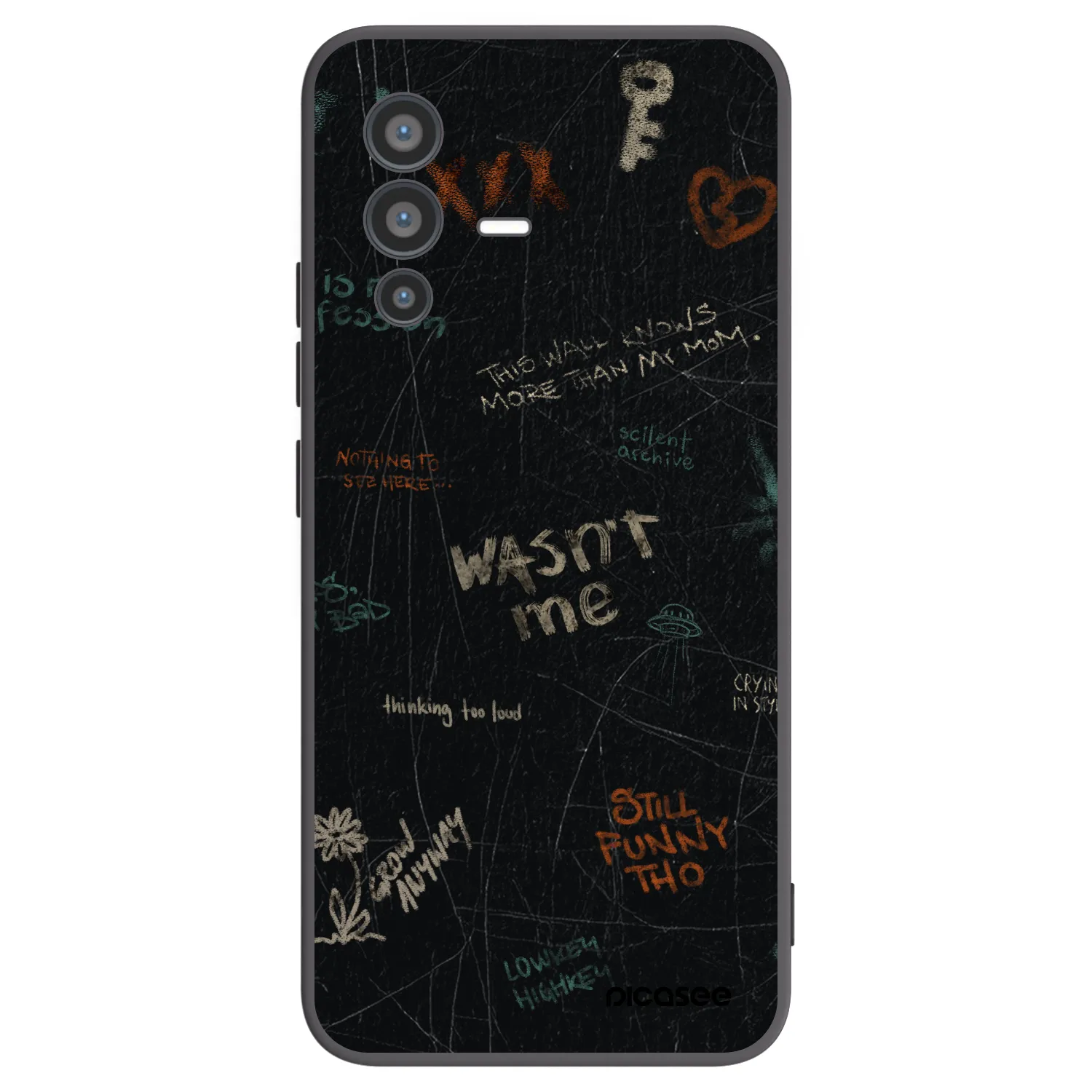 Picasee Vivo V23 5G Hülle - Schwarzes Silikon - CONFESSION